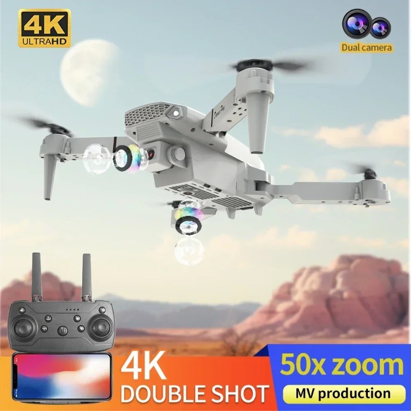 Mini Drone E88 com Câmera 4K H - Drone Kit Tricopter avaliação e preço